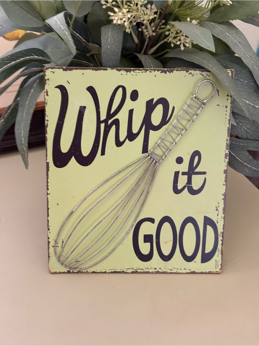 Whip It Good Decorative Kitchen Sign in Light Green